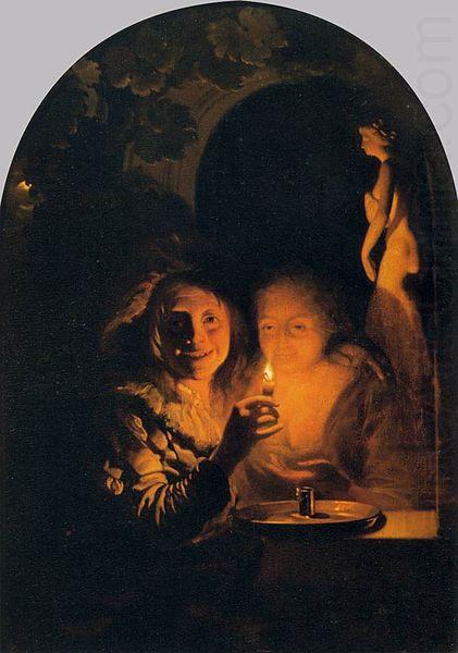 Godfried Schalcken Lovers Lit by a Candle china oil painting image